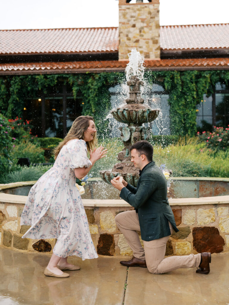 Austin, Texas Surprise Proposal in the Rain