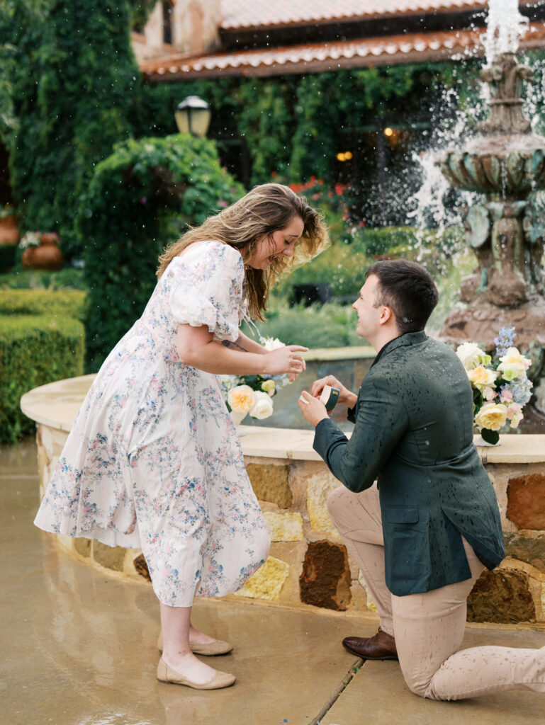 Austin, Texas Surprise Proposal in the Rain
