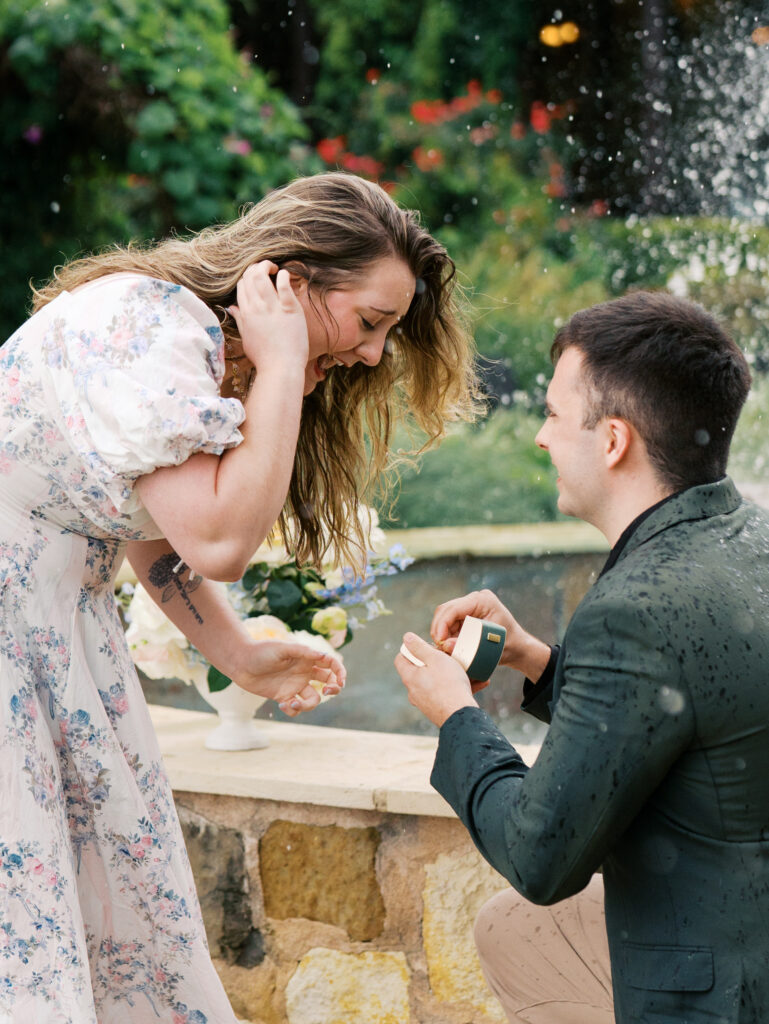 Austin, Texas Surprise Proposal in the Rain