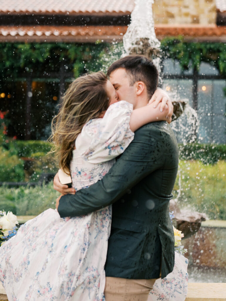 Austin, Texas Surprise Proposal in the Rain