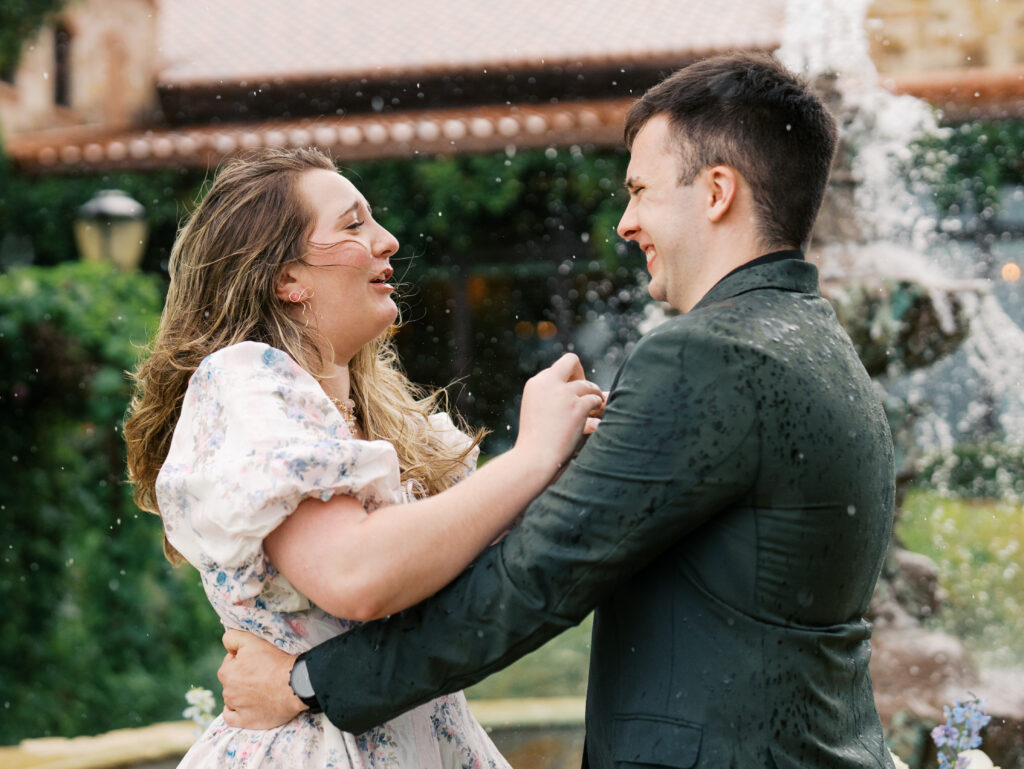 Austin, Texas Surprise Proposal in the Rain