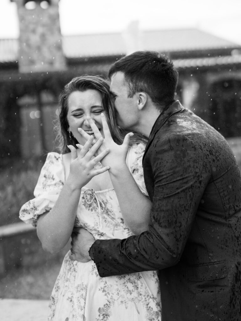 Austin, Texas Surprise Proposal in the Rain