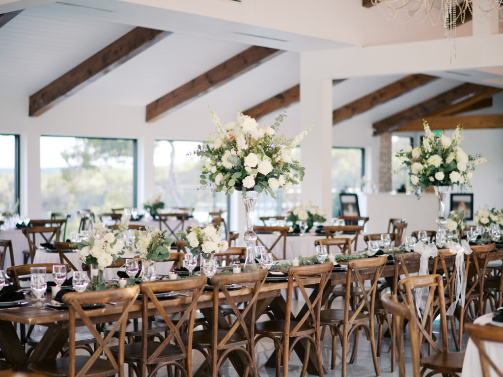 indoor reception space at wimberley texas wedding venue