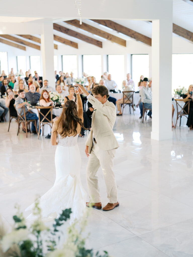 lively indoor wedding reception