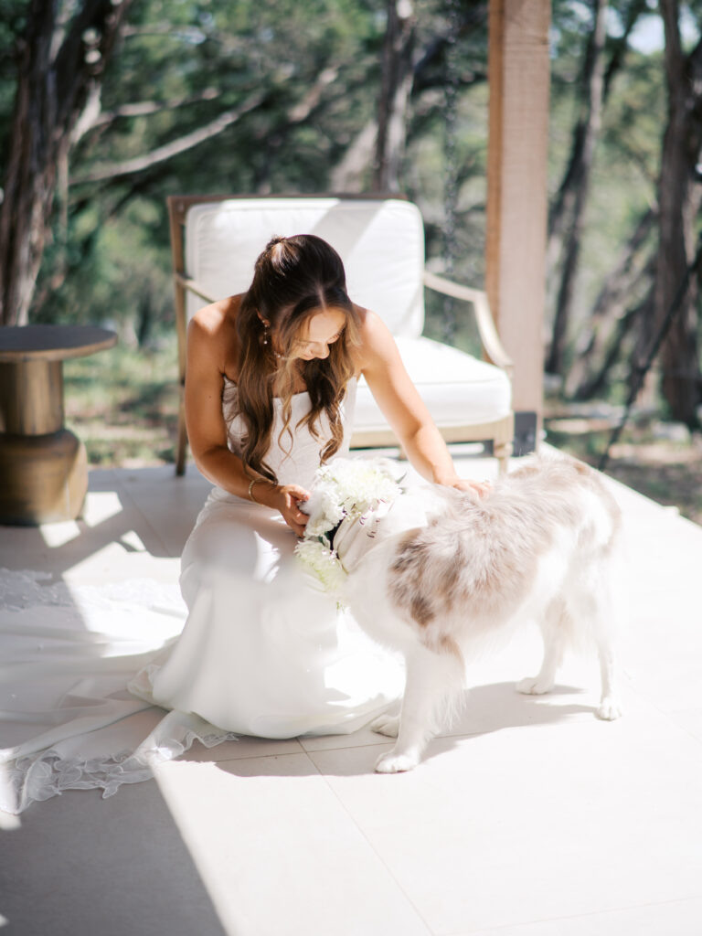 private first touch with bride and groom