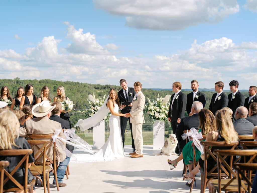 outdoor wedding ceremony at wimberley texas wedding venue