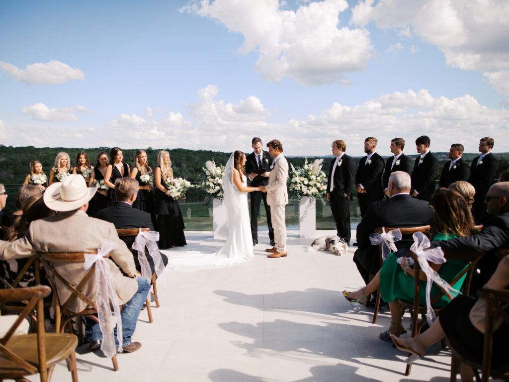outdoor wedding ceremony at wimberley texas wedding venue