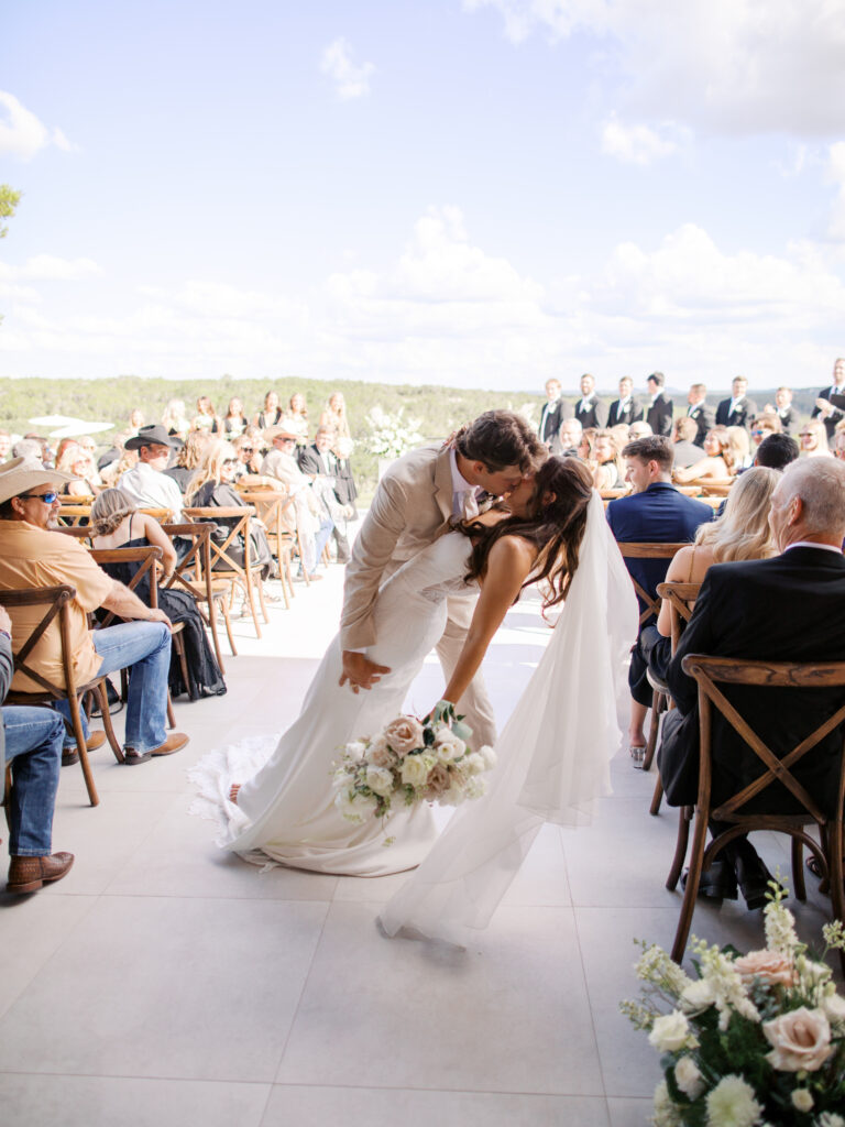outdoor wedding ceremony at wimberley texas wedding venue