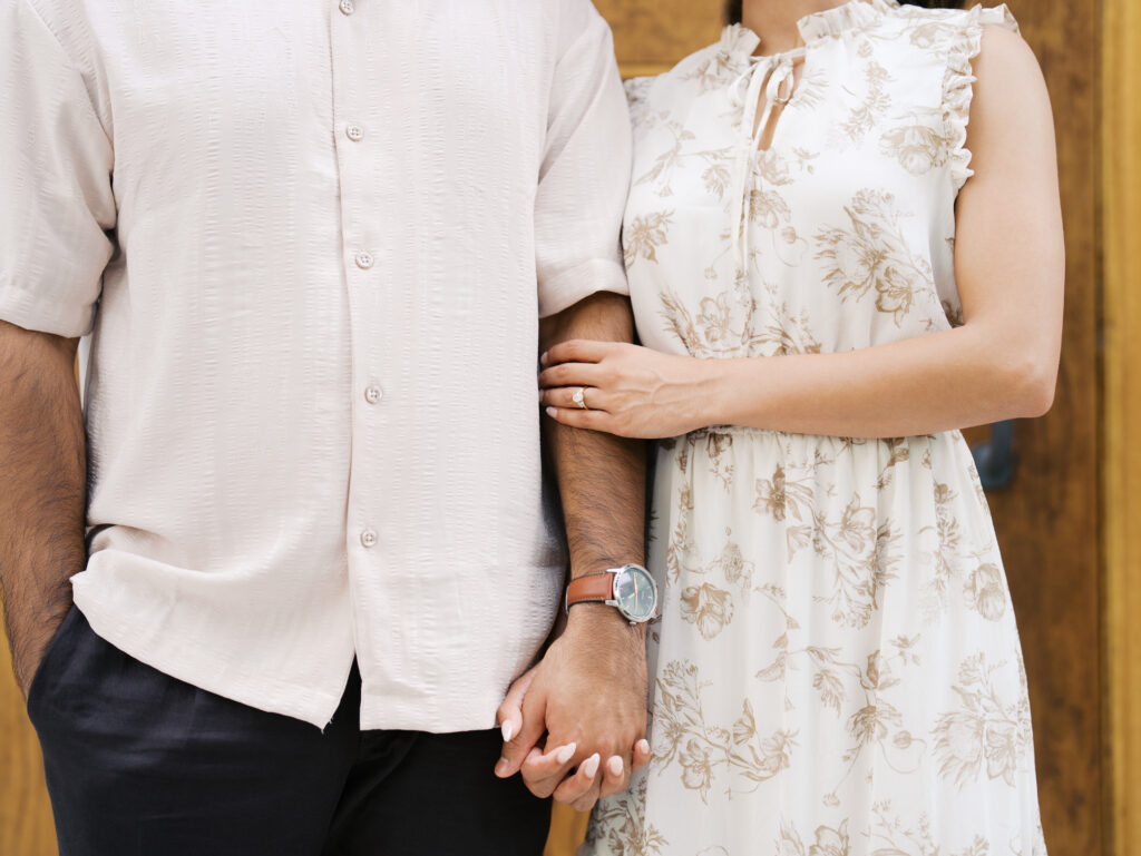Classy Engagement Photos at the Julia Ideson Library in Houston