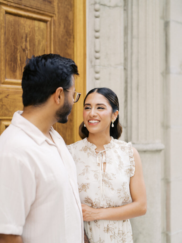 timeless engagement photos in the city
