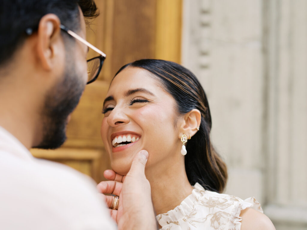 Classy Engagement Photos at the Julia Ideson Library in Houston
