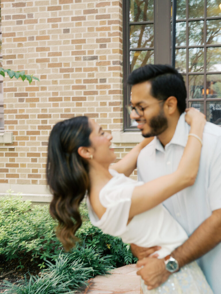 Classy Engagement Photos at the Julia Ideson Library in Houston