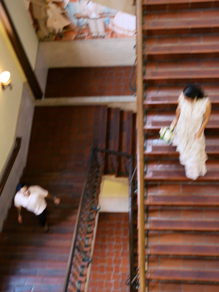 Classy Engagement Photos at the Julia Ideson Library in Houston
