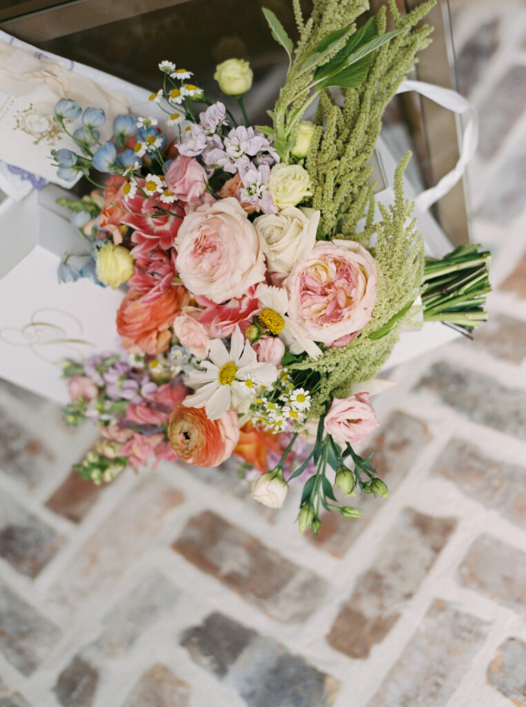 colorful wedding flowers bridal bouquet