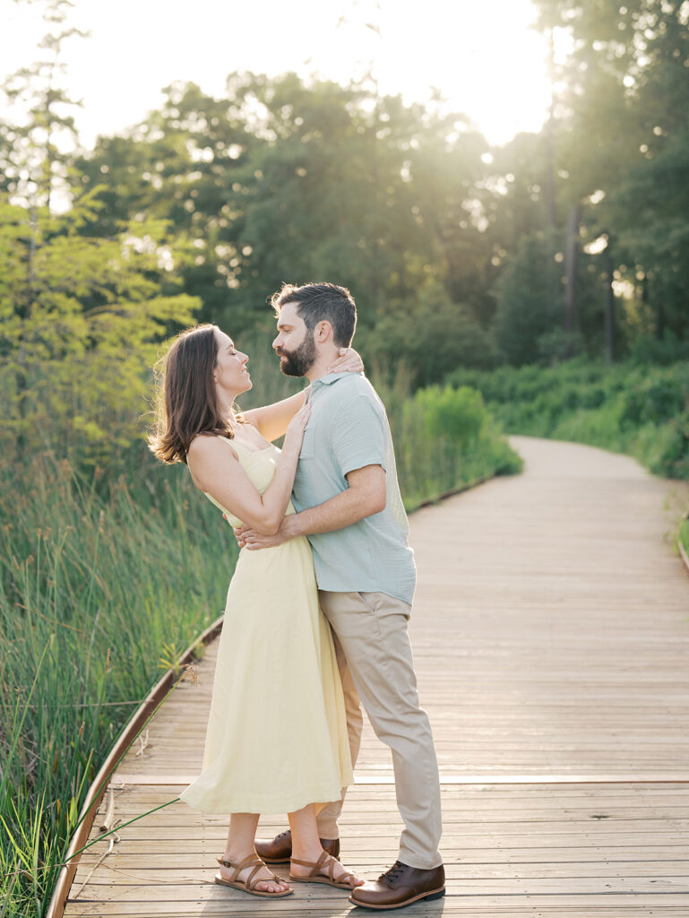 summer outdoor engagement photos at the park in houston texas