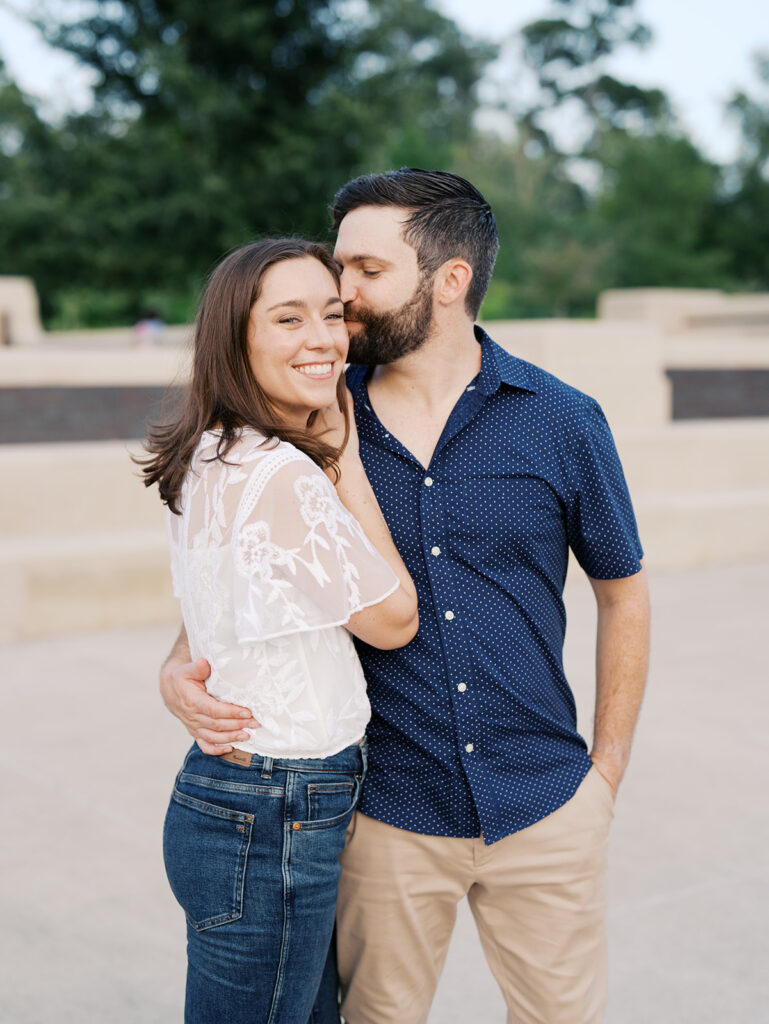 romantic engagement photos in houston at the park