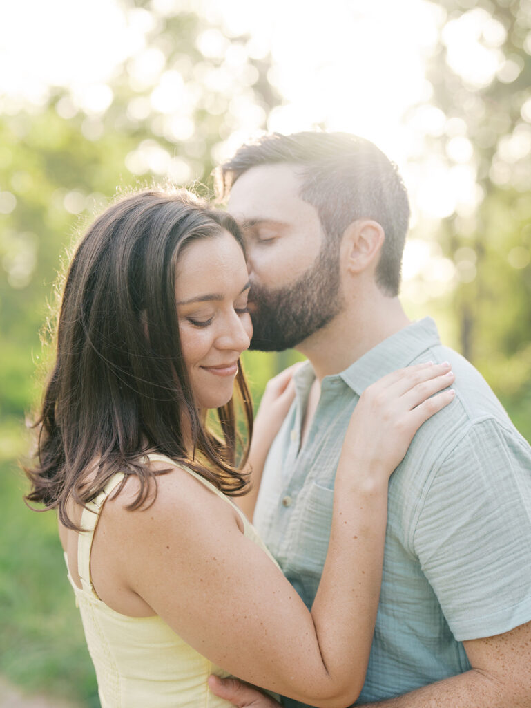 summer outdoor engagement photos at the park in houston texas