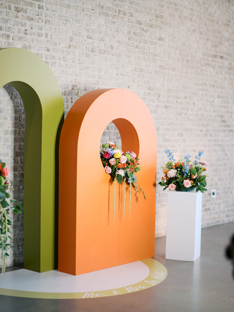 colorful texas wedding details and decor