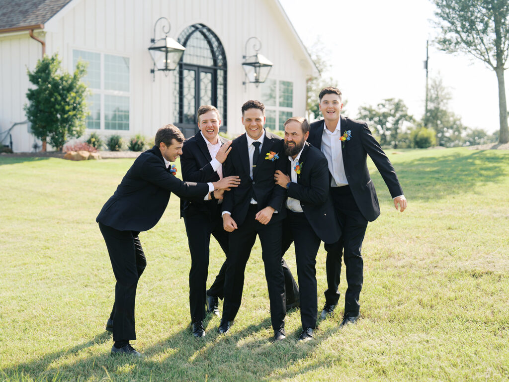 candid bridal party photos at camp hosea wedding venues in texas