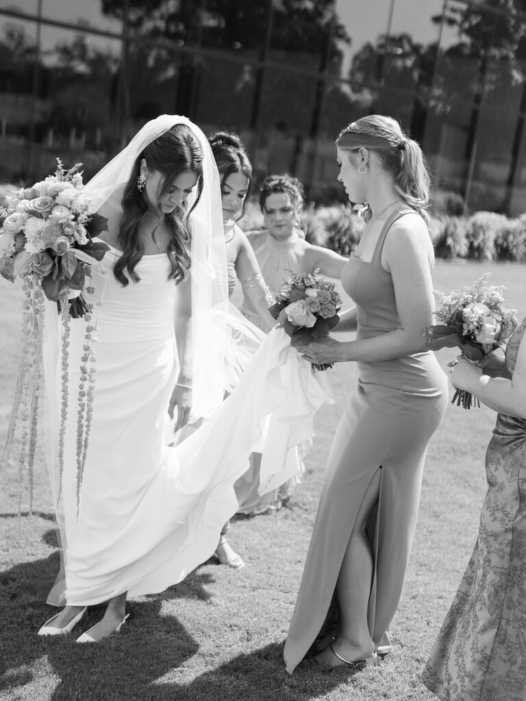 black and white documentary style wedding photography