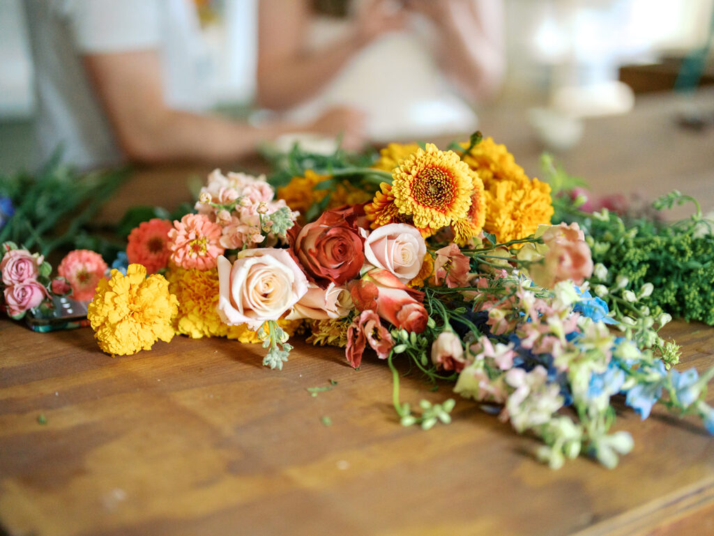 austin wedding florist engagement session film inspired