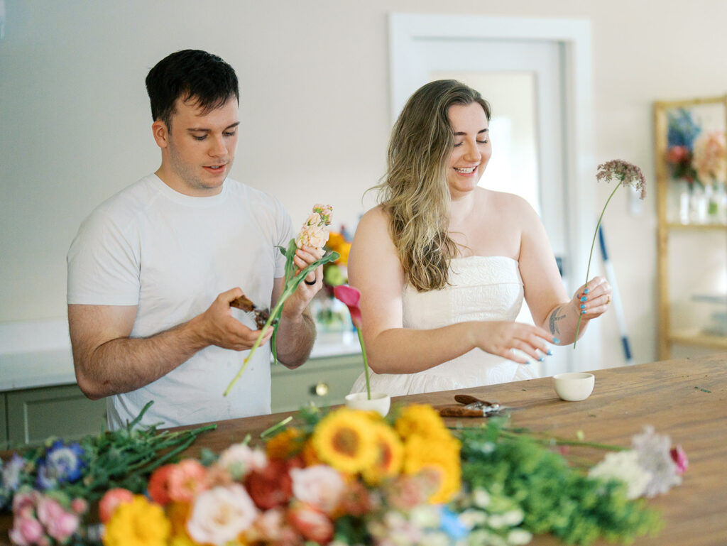 austin wedding florist engagement session film inspired