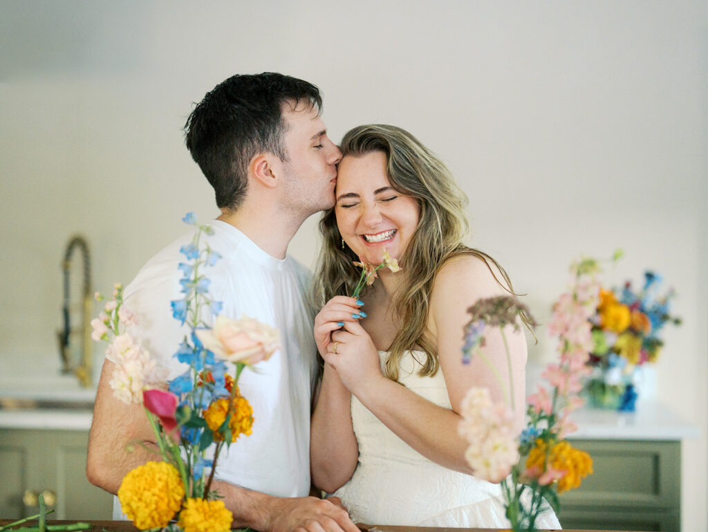 austin wedding florist engagement session film inspired