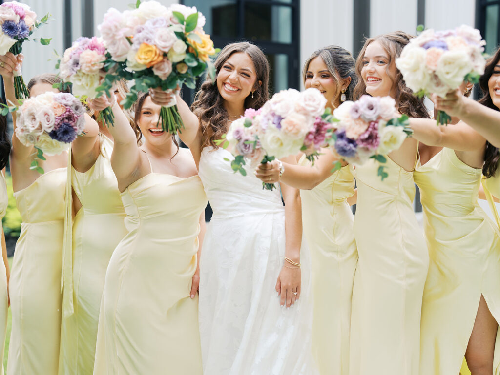 grand pines reserve wedding photos colorful wedding theme