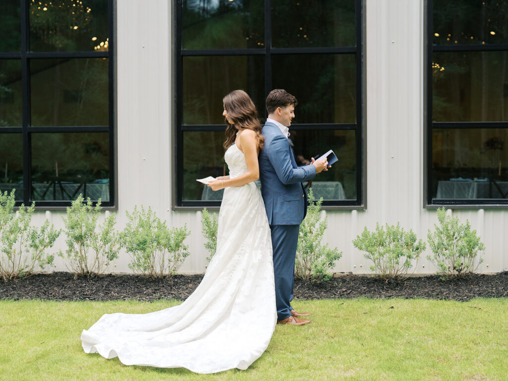 first touch with bride and groom private vows
