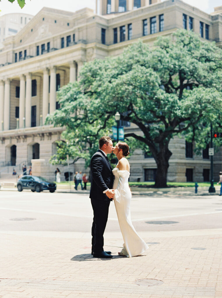 film wedding photos city elopement in houston