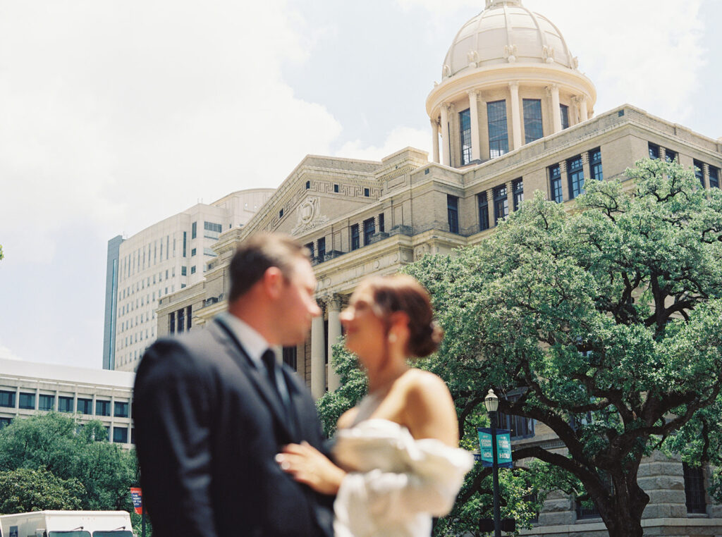 film wedding photos city elopement in houston