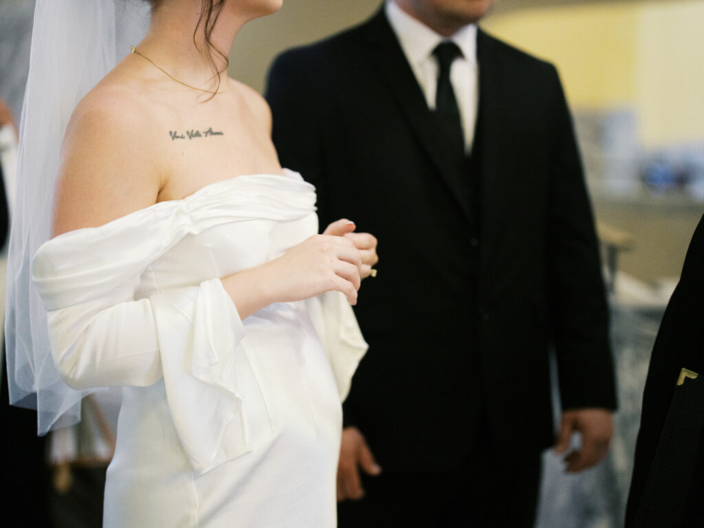vintage elopement photos of the bride and groom