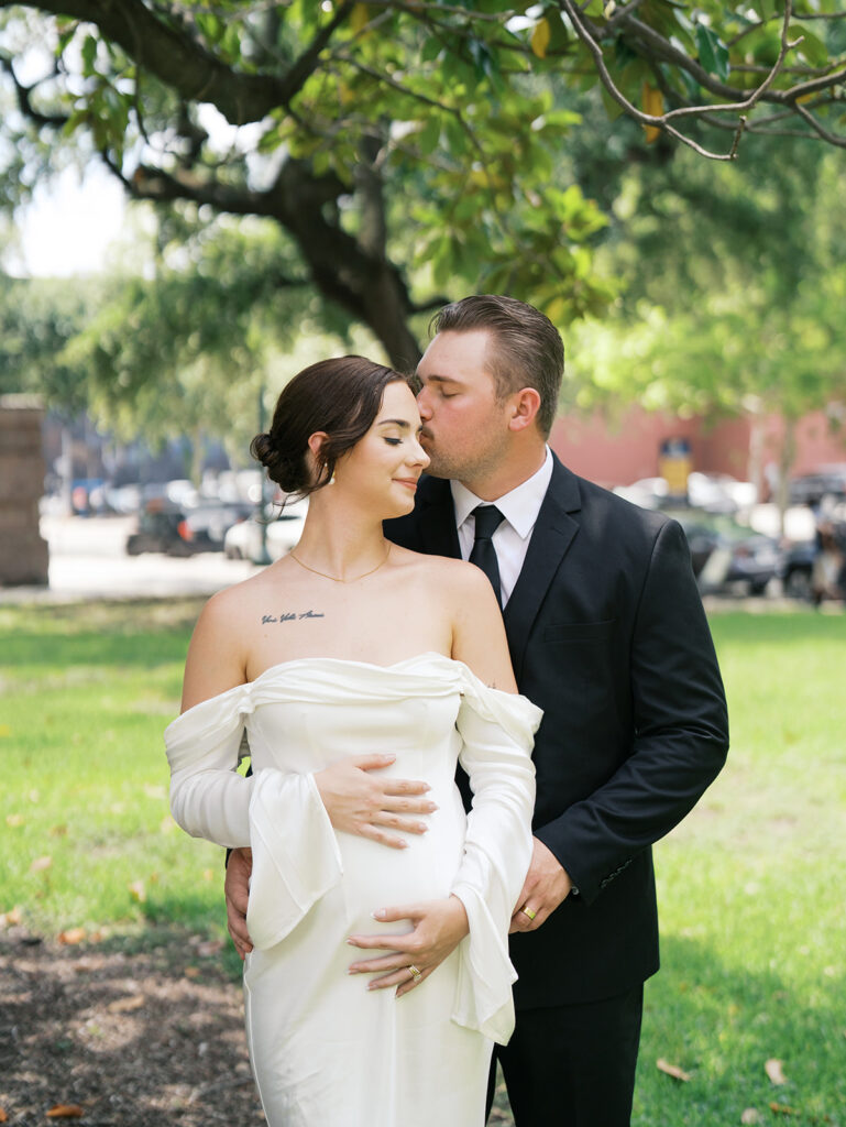 documentary style elopement photo in the park
