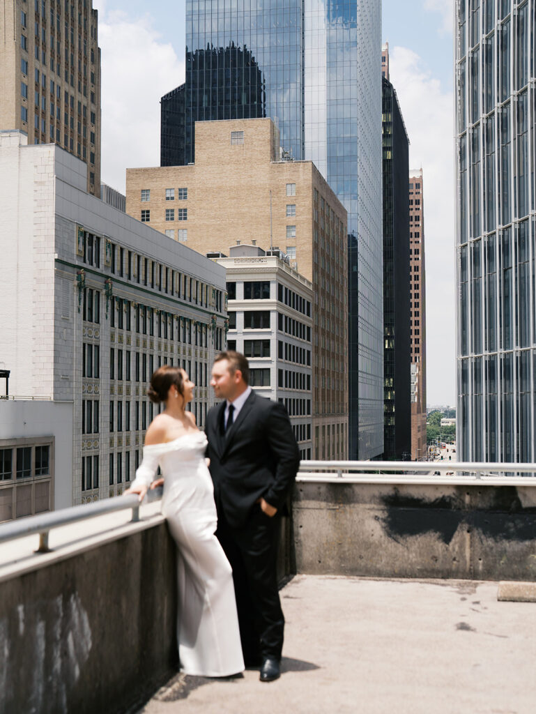 bride and groom portraits in the city vintage and timeless
