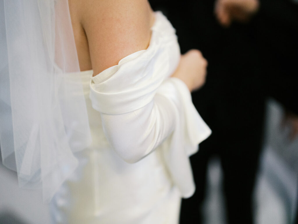 vintage elopement photos of the bride and groom