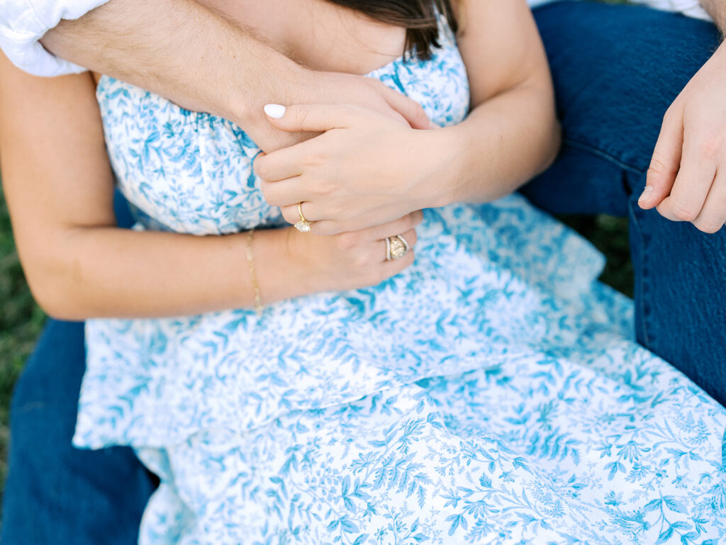 engagement photo outfit ideas blue dress