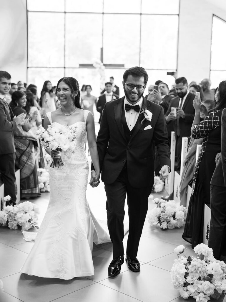 black and white documentary style wedding photos ceremony