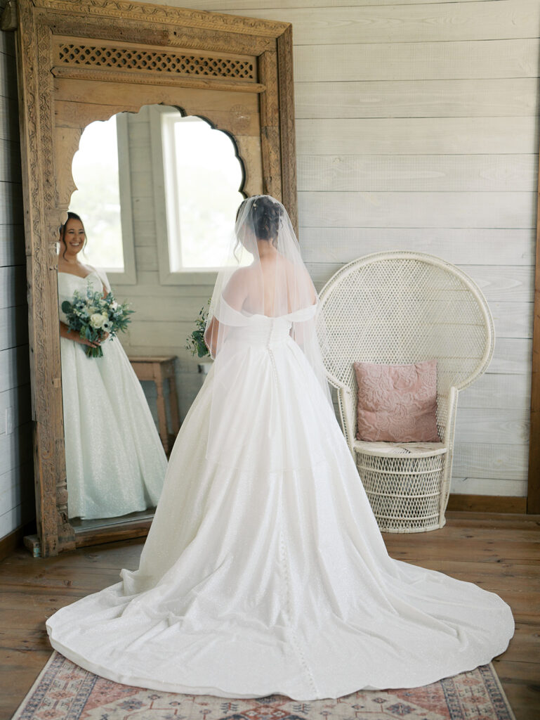 wedding detail photos of the bride in her dress