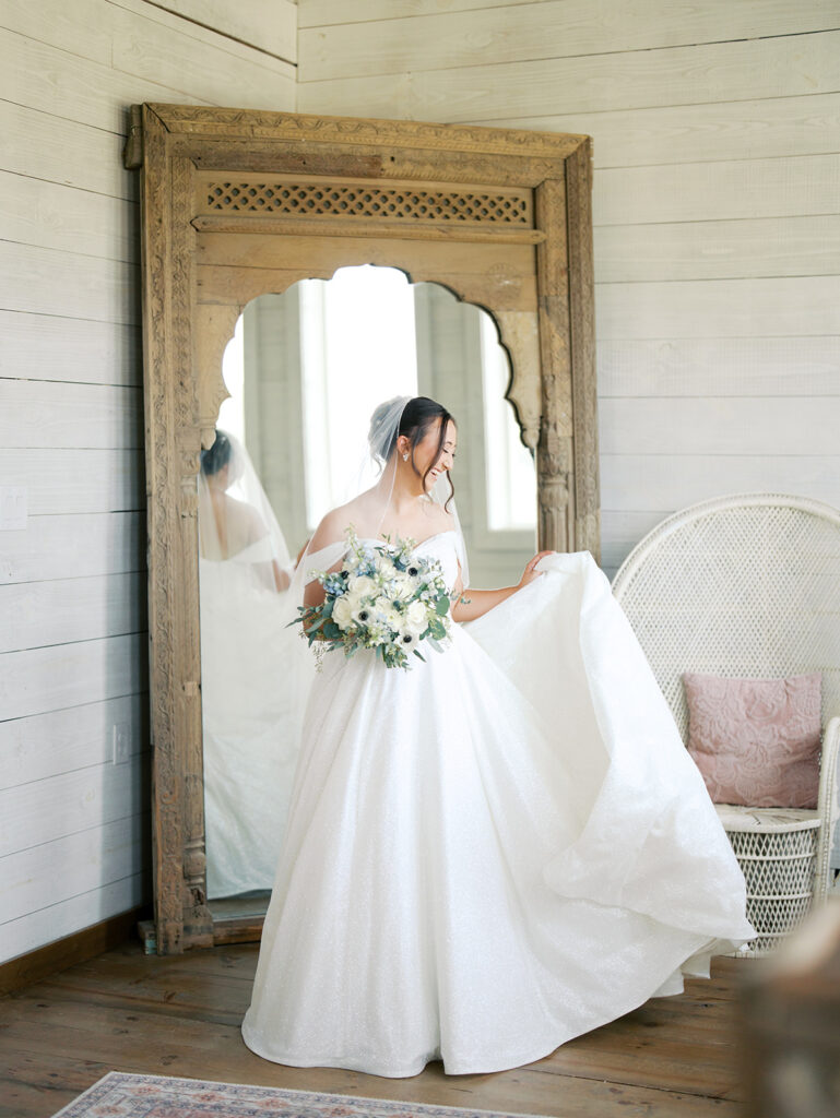 Film-Inspired Wedding Bridal Photoshoot in Houston With a Timeless, Elegant Feel