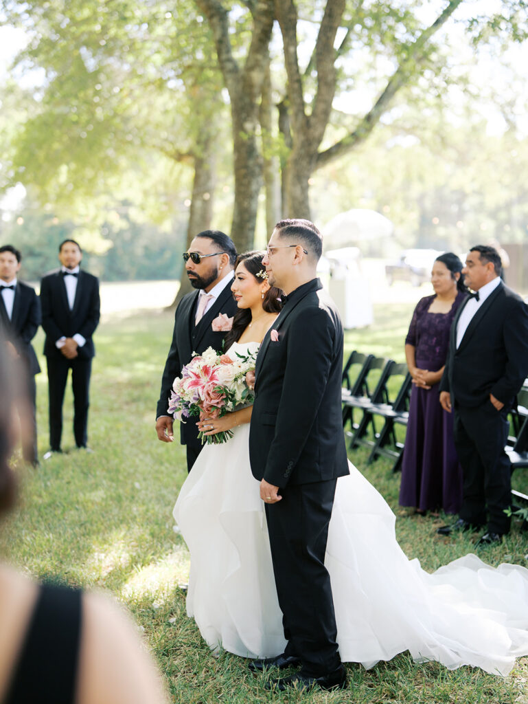 wedding ceremony photos outdoor wedding venue in houston