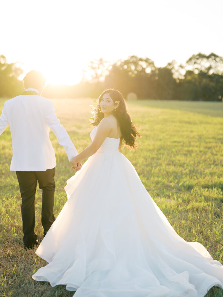 golden hour wedding photos in houston texas