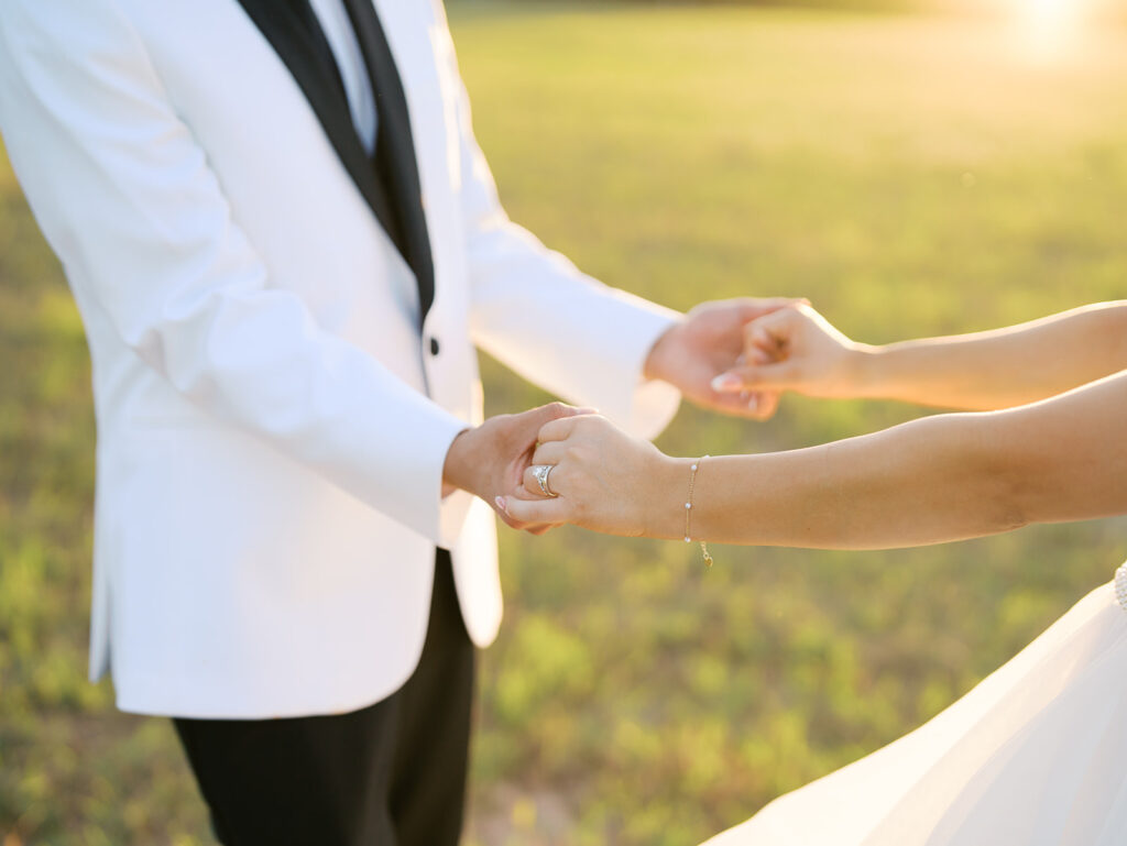 golden hour wedding photos in houston texas