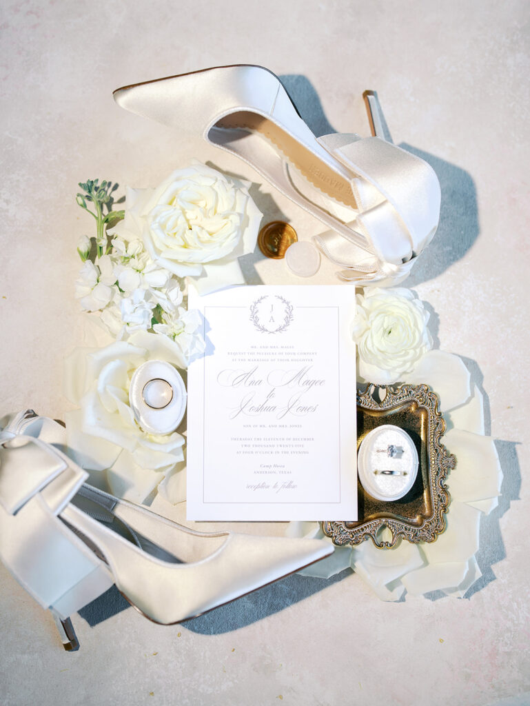wedding details flatlay vintage inspired wedding