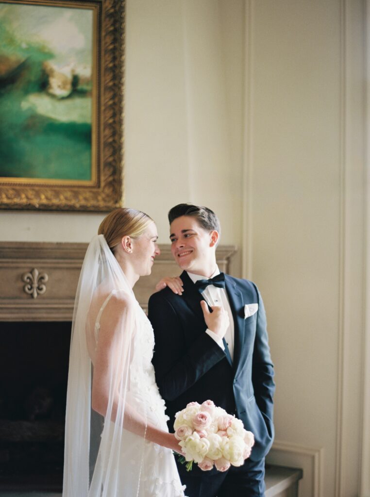 romantic bride and groom photos indoor venue in houston