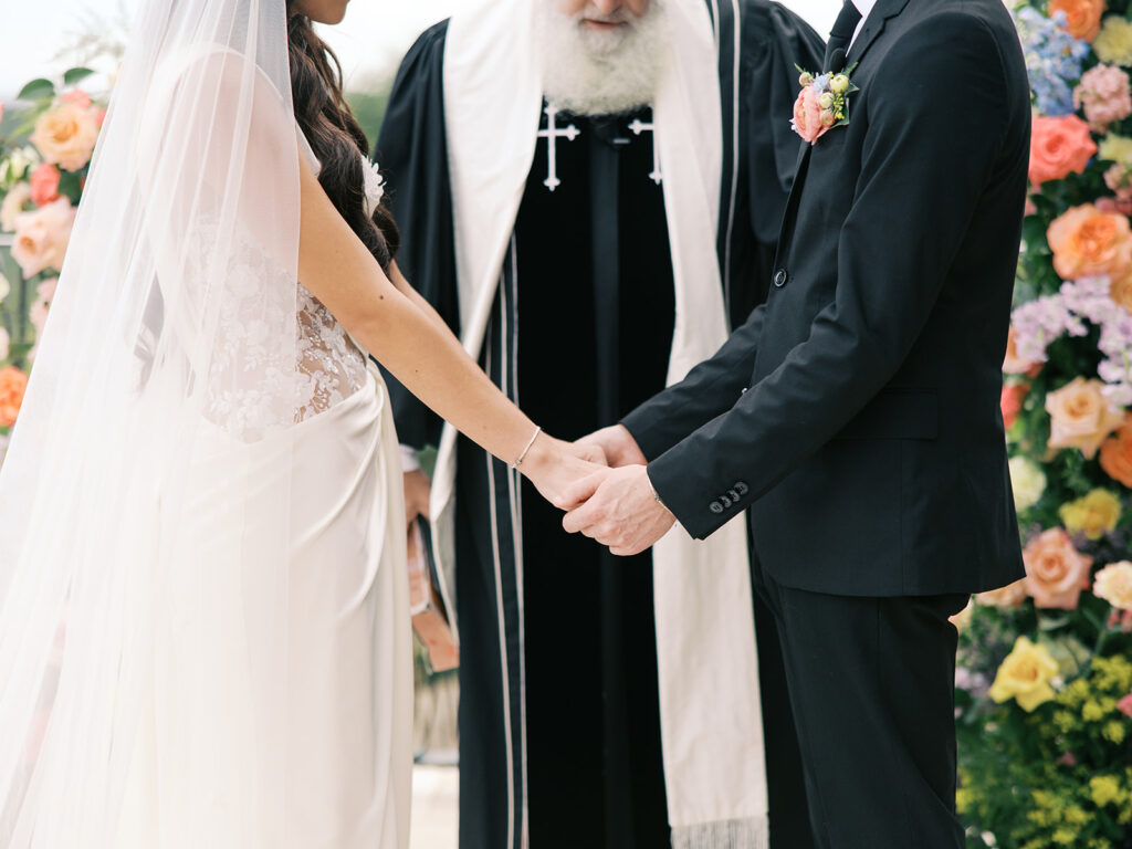 outdoor wedding ceremony in austin texas at Villa Antonia Austin