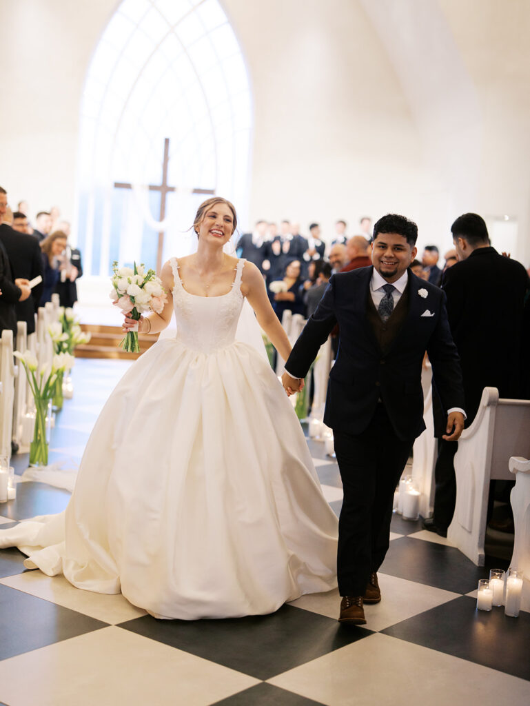 indoor wedding ceremony at the weinberg at wixon valley christ centered wedding day