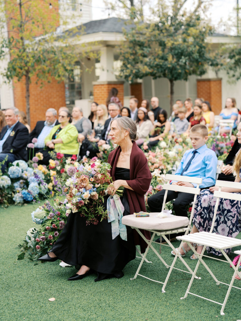 family and friends at wedding ceremony