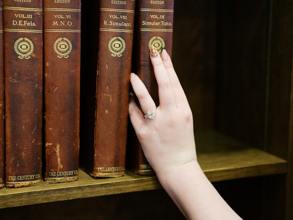 Timeless Engagement Pictures at The Julia Ideson Library