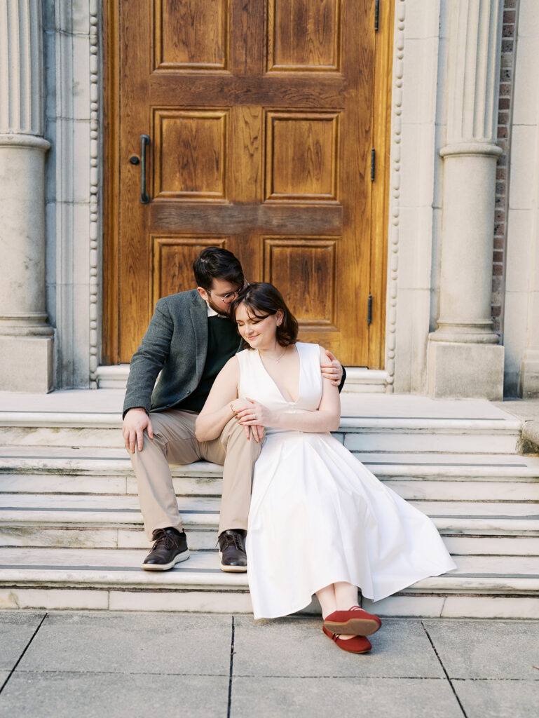Timeless Engagement Pictures at The Julia Ideson Library