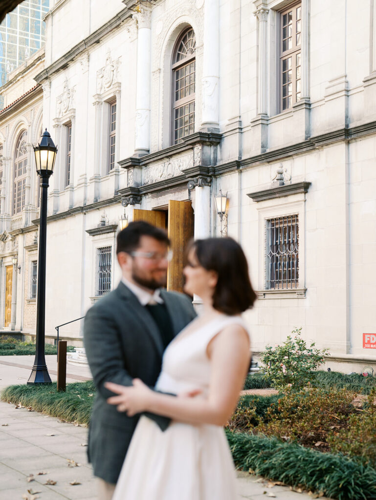 Timeless Engagement Pictures at The Julia Ideson Library